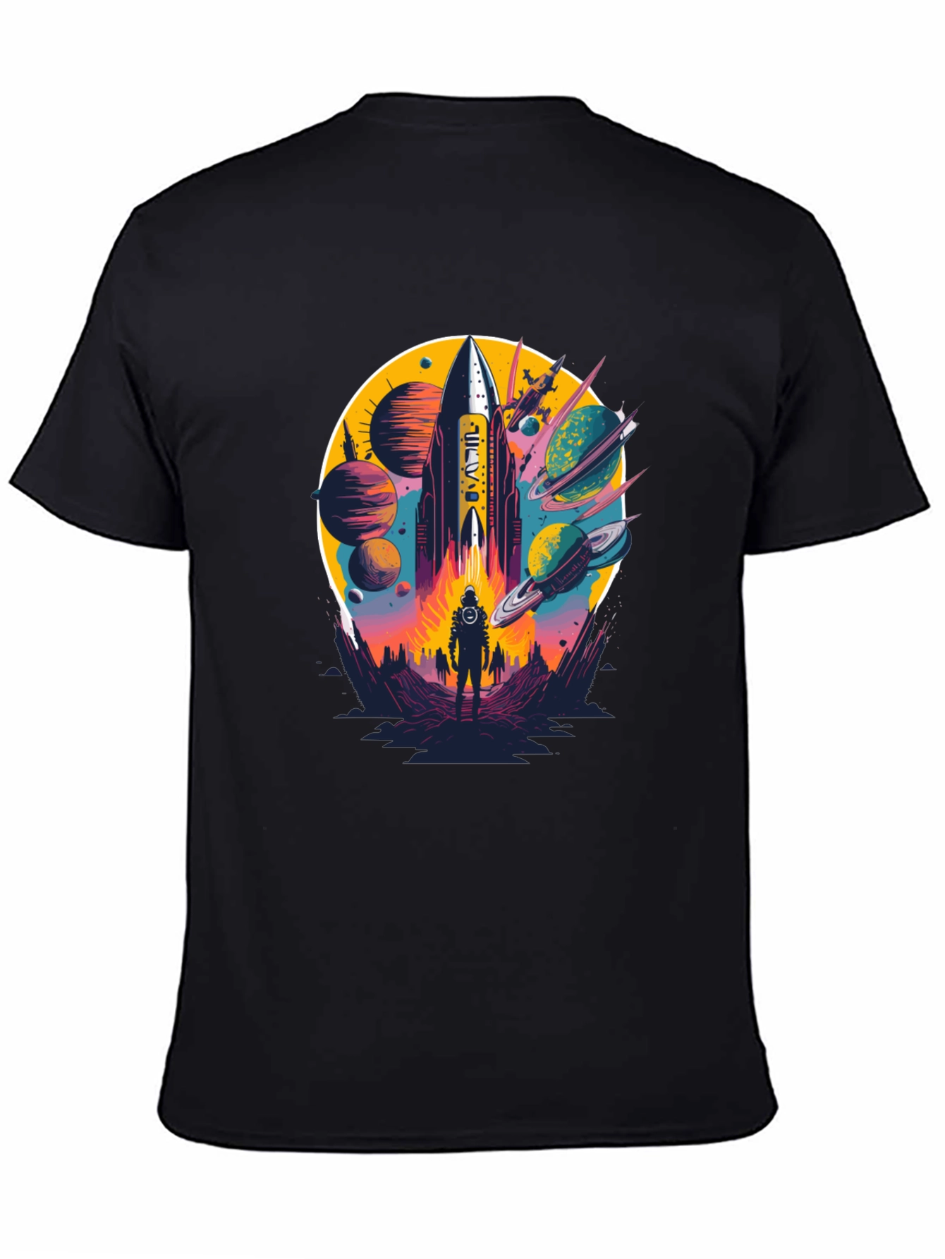 Retro Space Rocket Graphic Tee