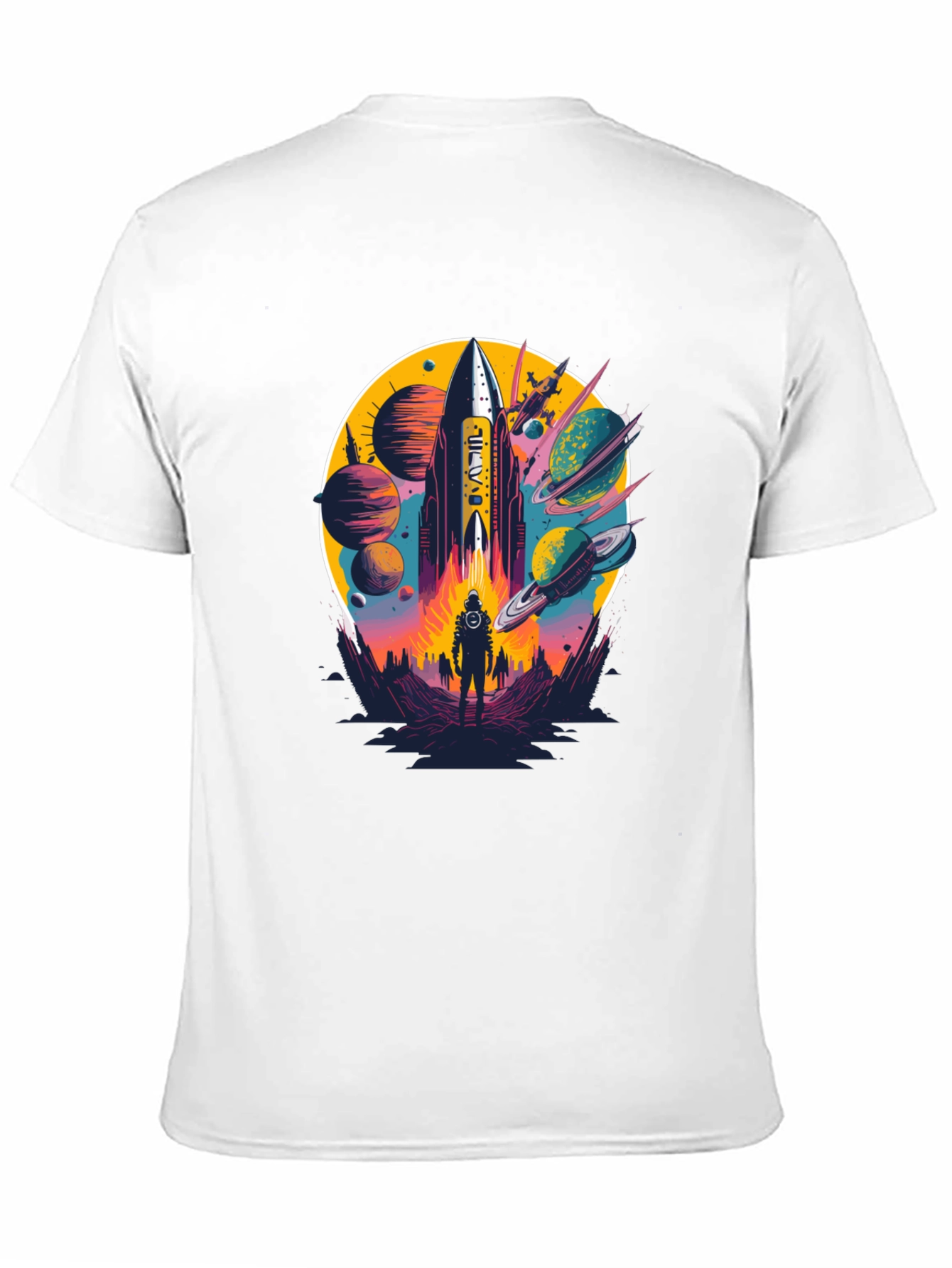 Retro Space Rocket Graphic Tee