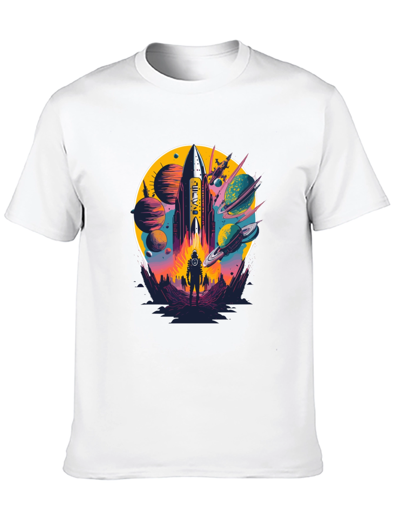 Retro Space Rocket Graphic Tee
