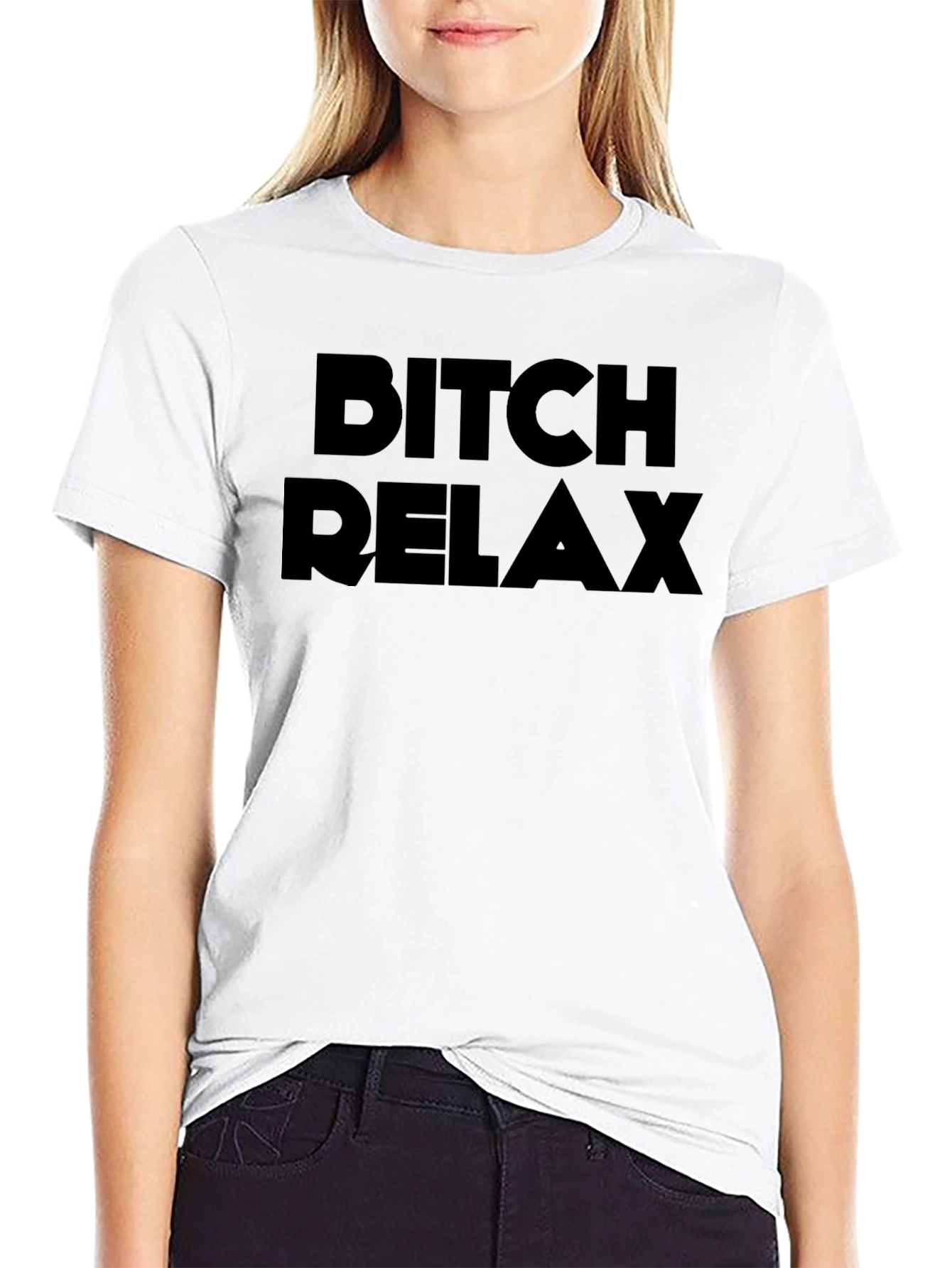 Bitch Relax Black Graphic T-Shirt