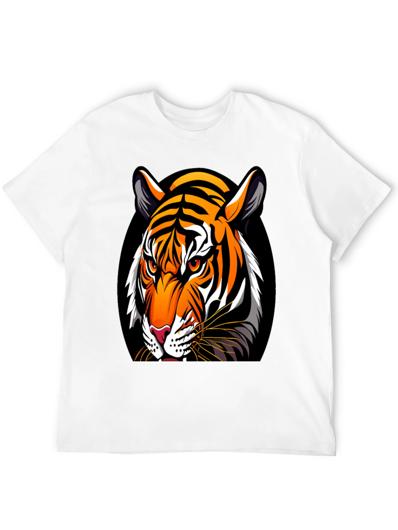 Bold Tiger Graphic Tee - Premium Black Cotton