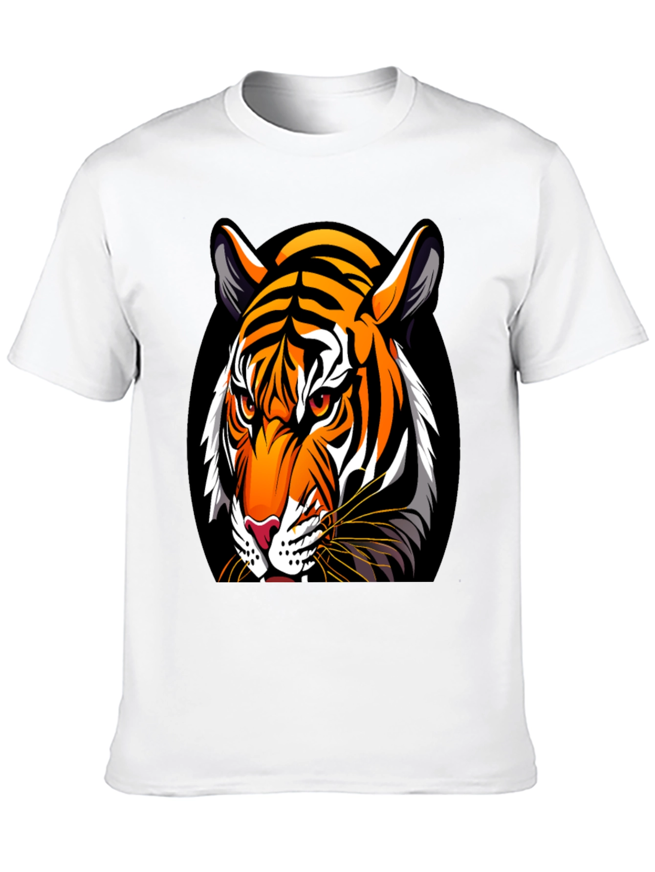 Bold Tiger Graphic Tee - Premium Black Cotton