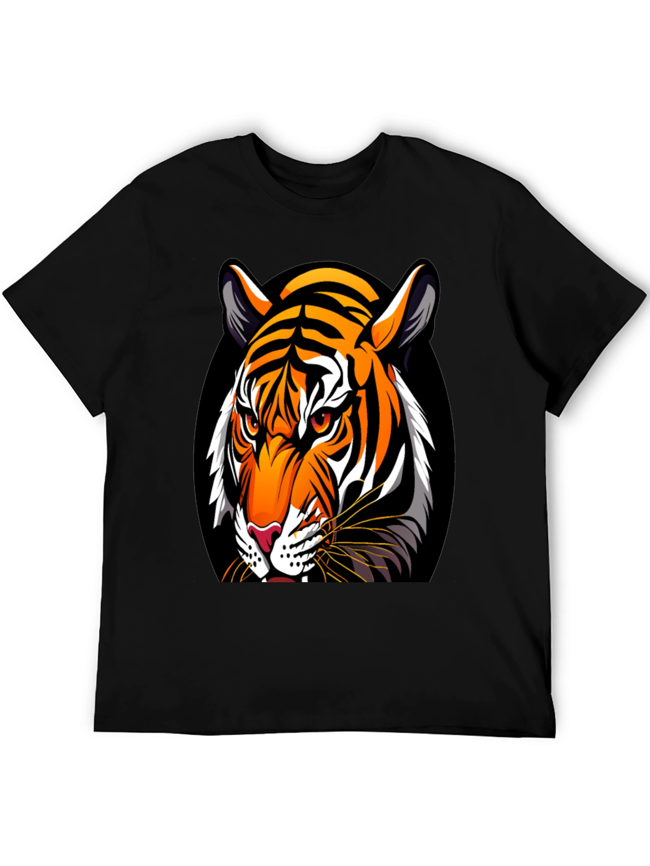 Bold Tiger Graphic Tee - Premium Black Cotton