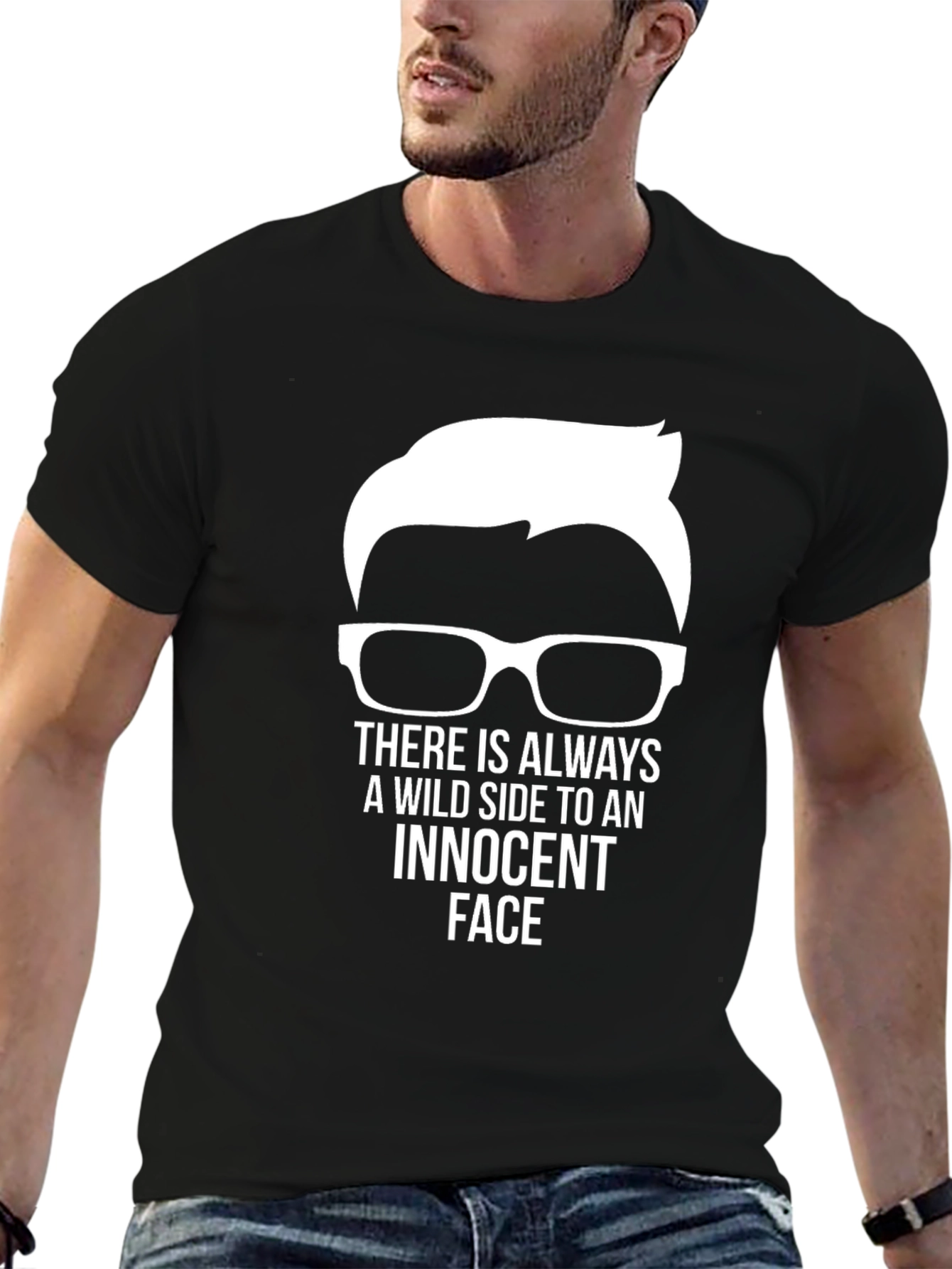 Innocent Face Wild Side Graphic T-Shirt
