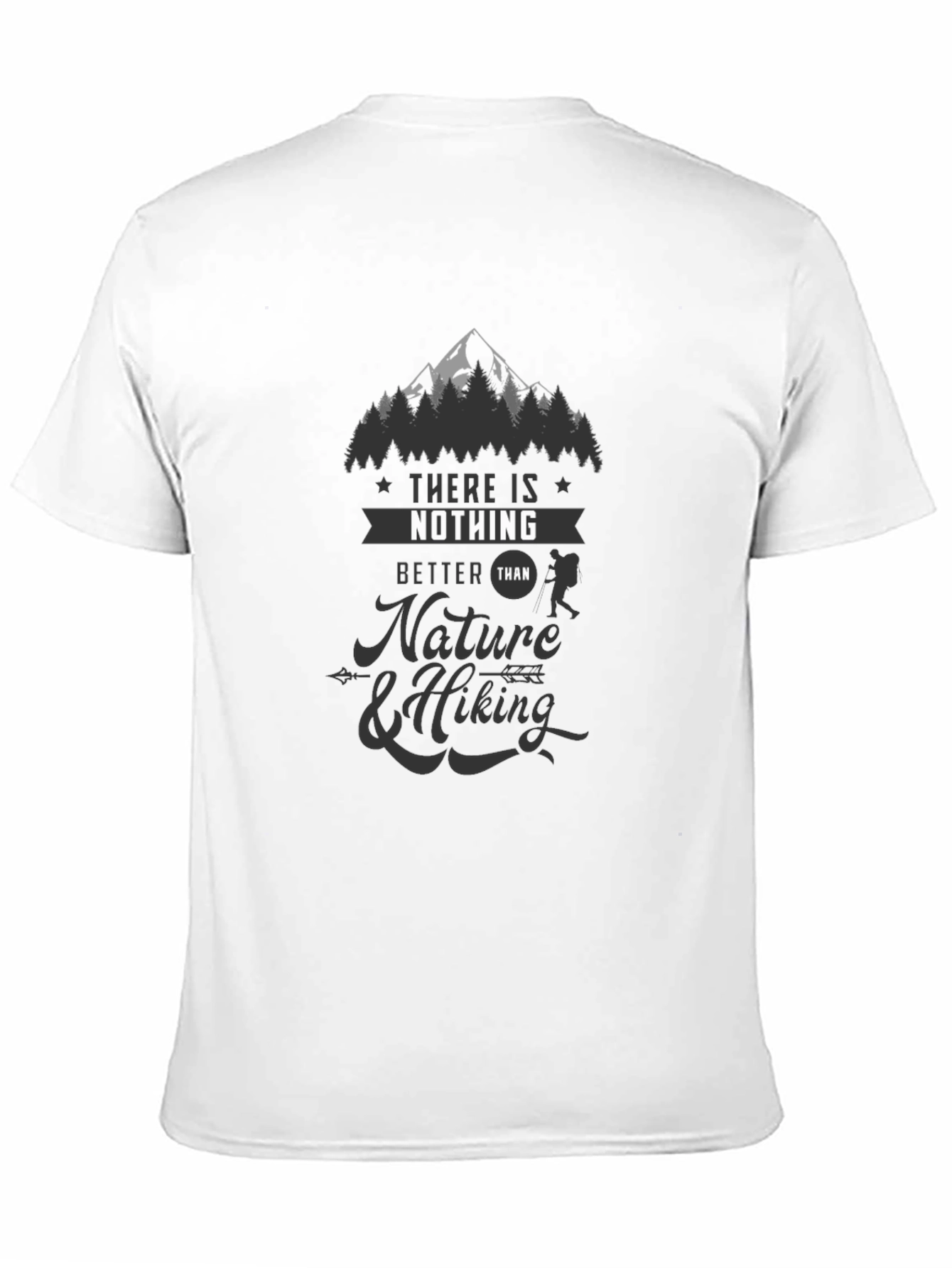 Nature & Hiking Graphic Tee - Black Casual T-Shirt