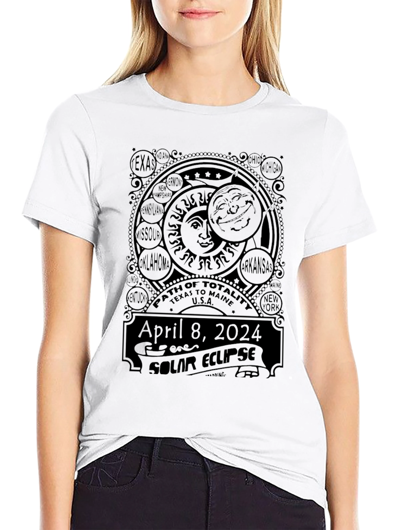 April 8 2024 Total Solar Eclipse T-Shirt