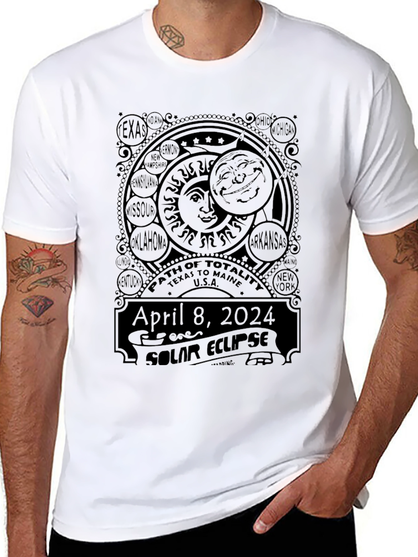 April 8 2024 Total Solar Eclipse T-Shirt