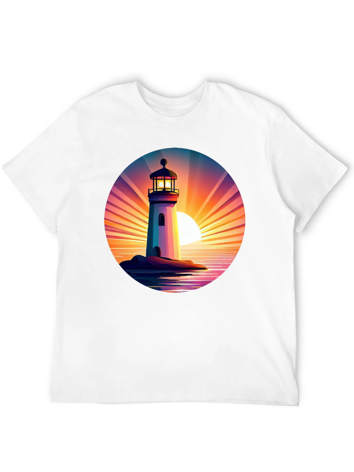 Lighthouse Sunset Graphic T-Shirt