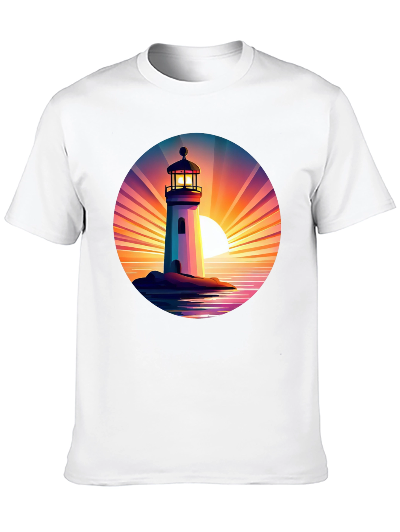 Lighthouse Sunset Graphic T-Shirt