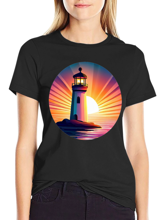 Lighthouse Sunset Graphic T-Shirt
