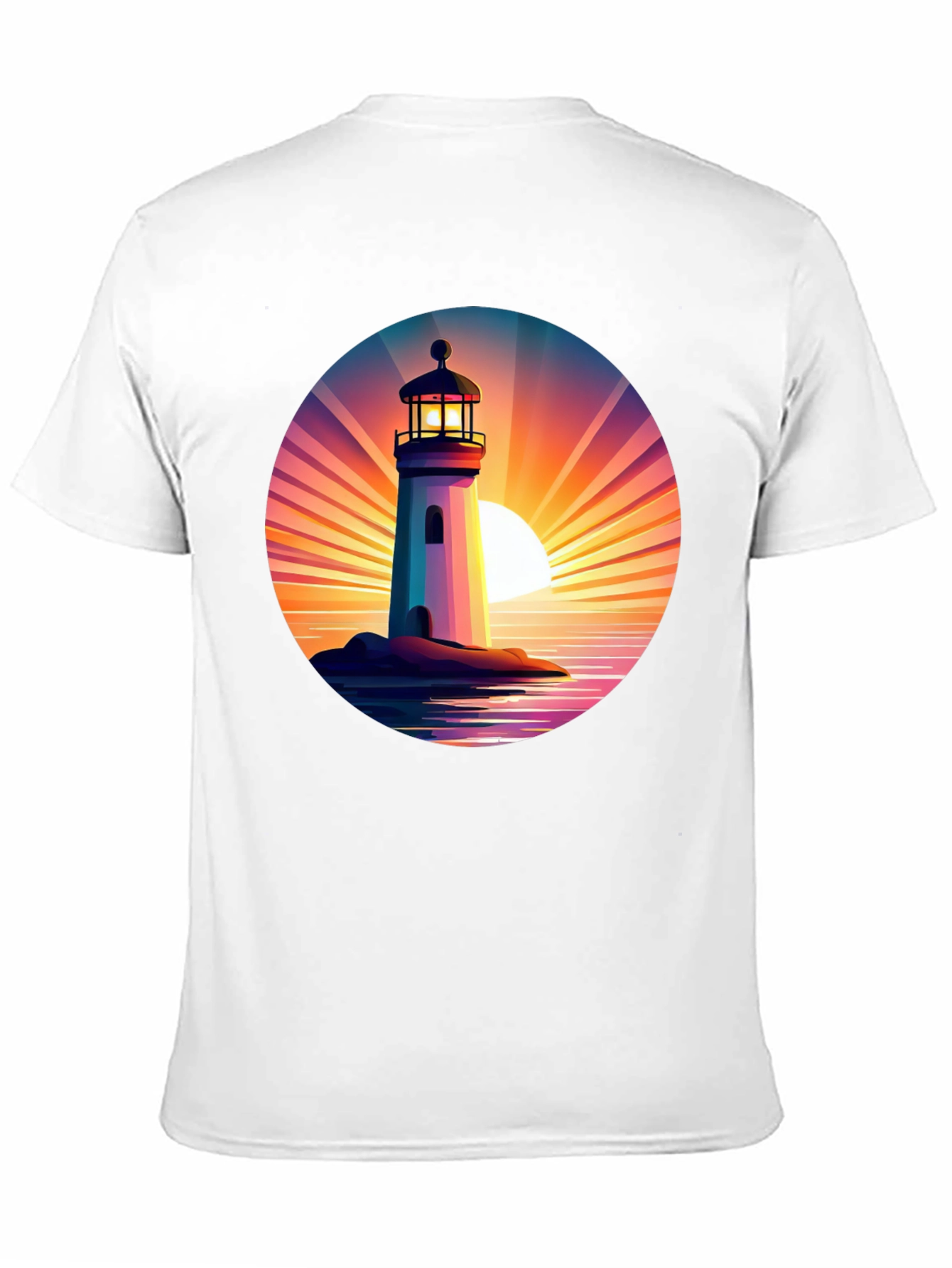 Lighthouse Sunset Graphic T-Shirt