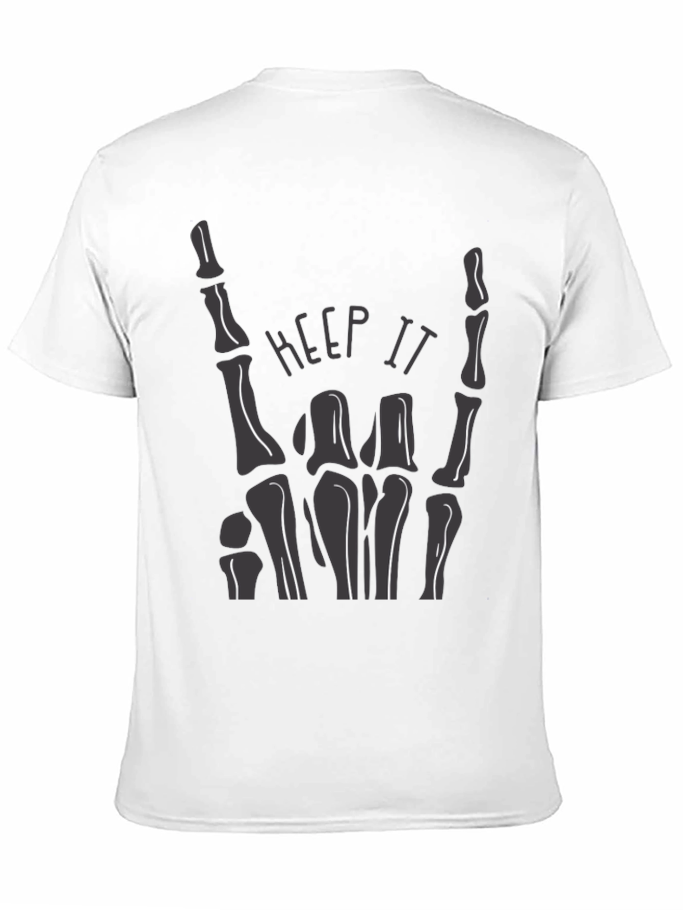 Keep It Rockin Skeleton Hand Graphic Tee - Black