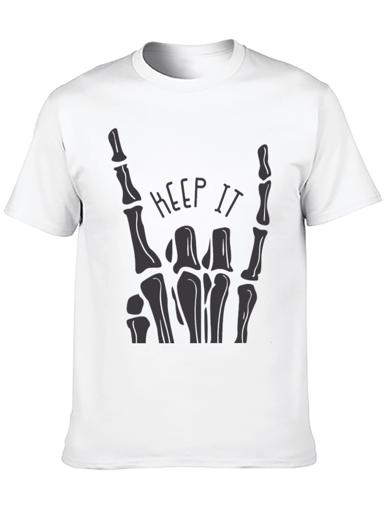 Keep It Rockin Skeleton Hand Graphic Tee - Black