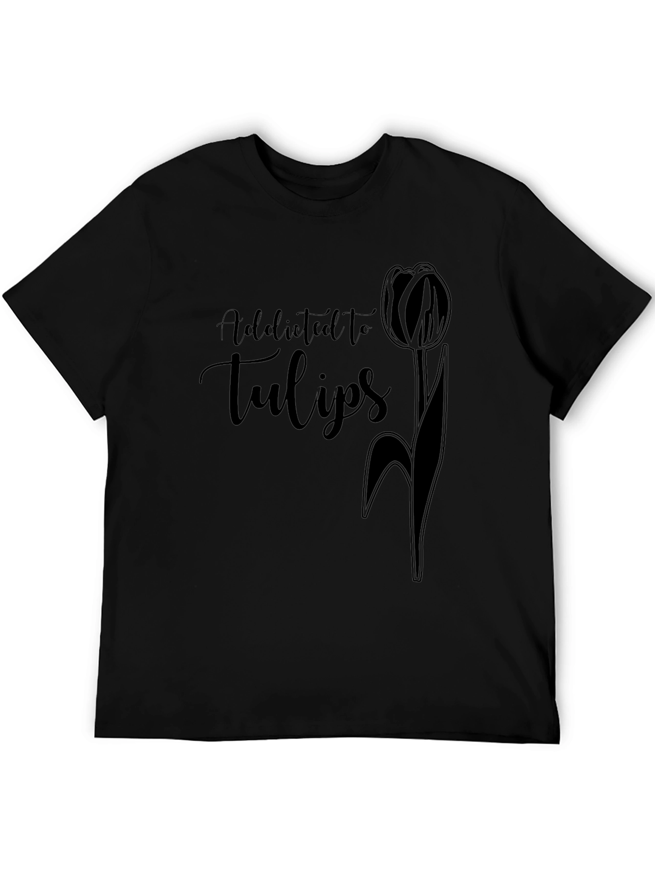 Addicted to Tulips Black T-Shirt