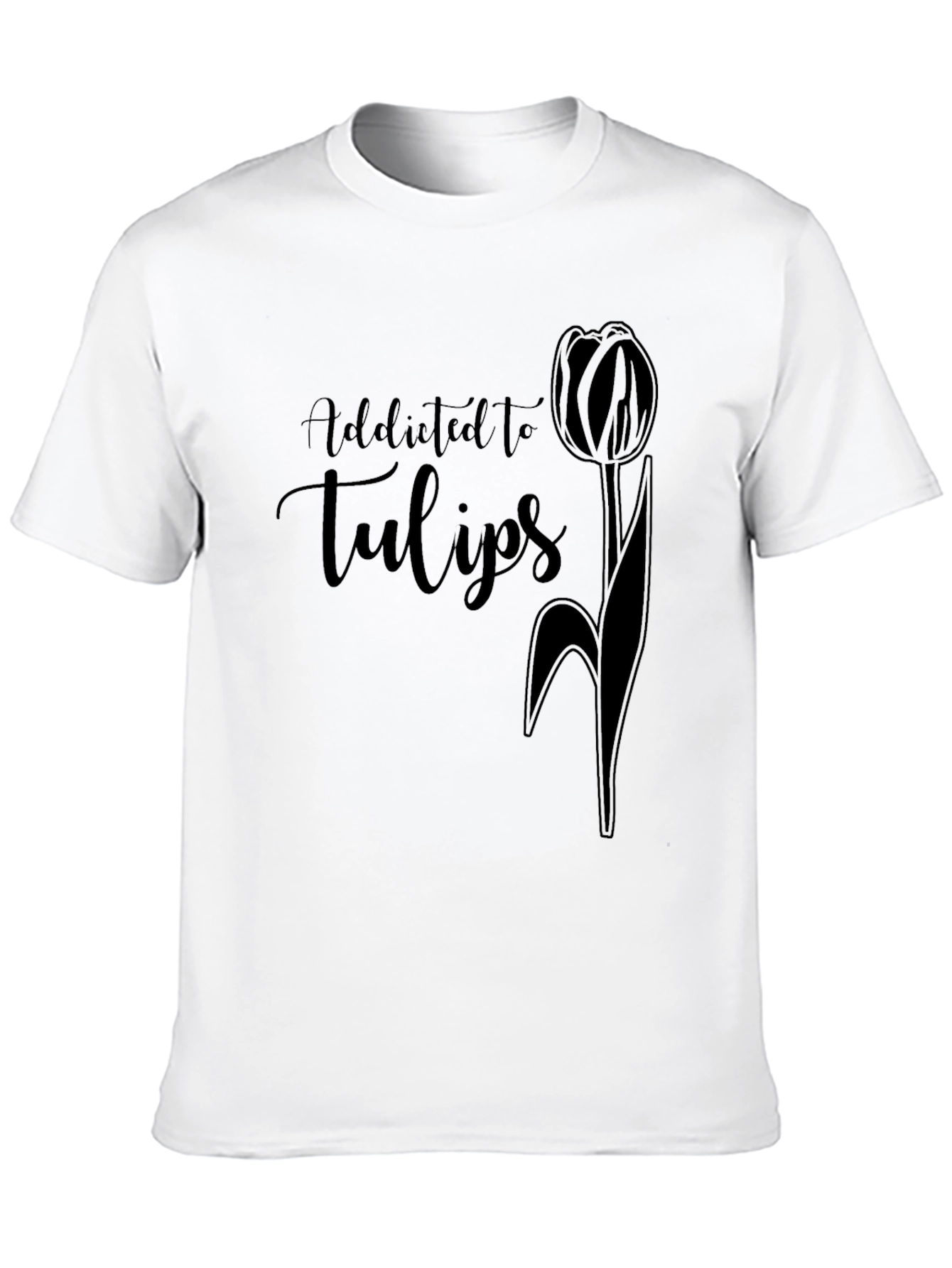 Addicted to Tulips Black T-Shirt