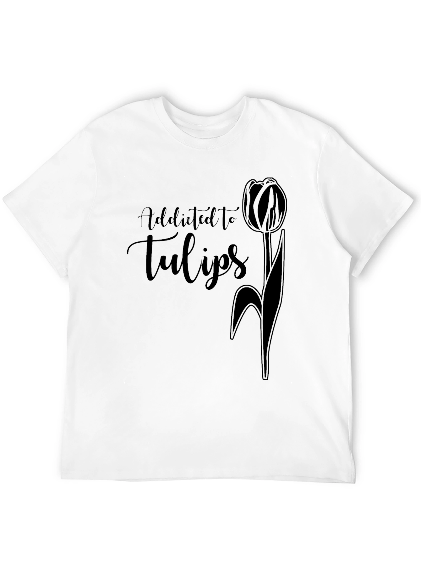 Addicted to Tulips Black T-Shirt
