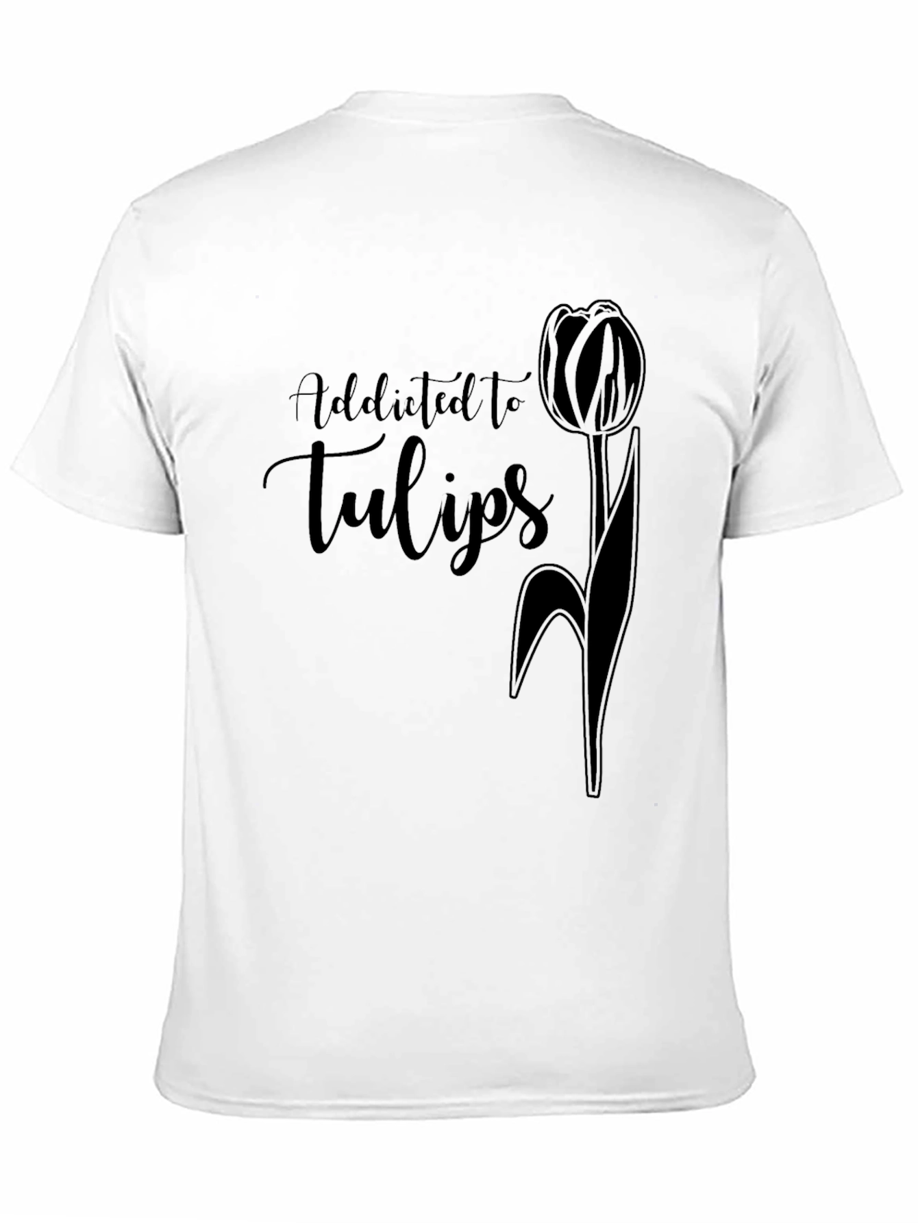Addicted to Tulips Black T-Shirt
