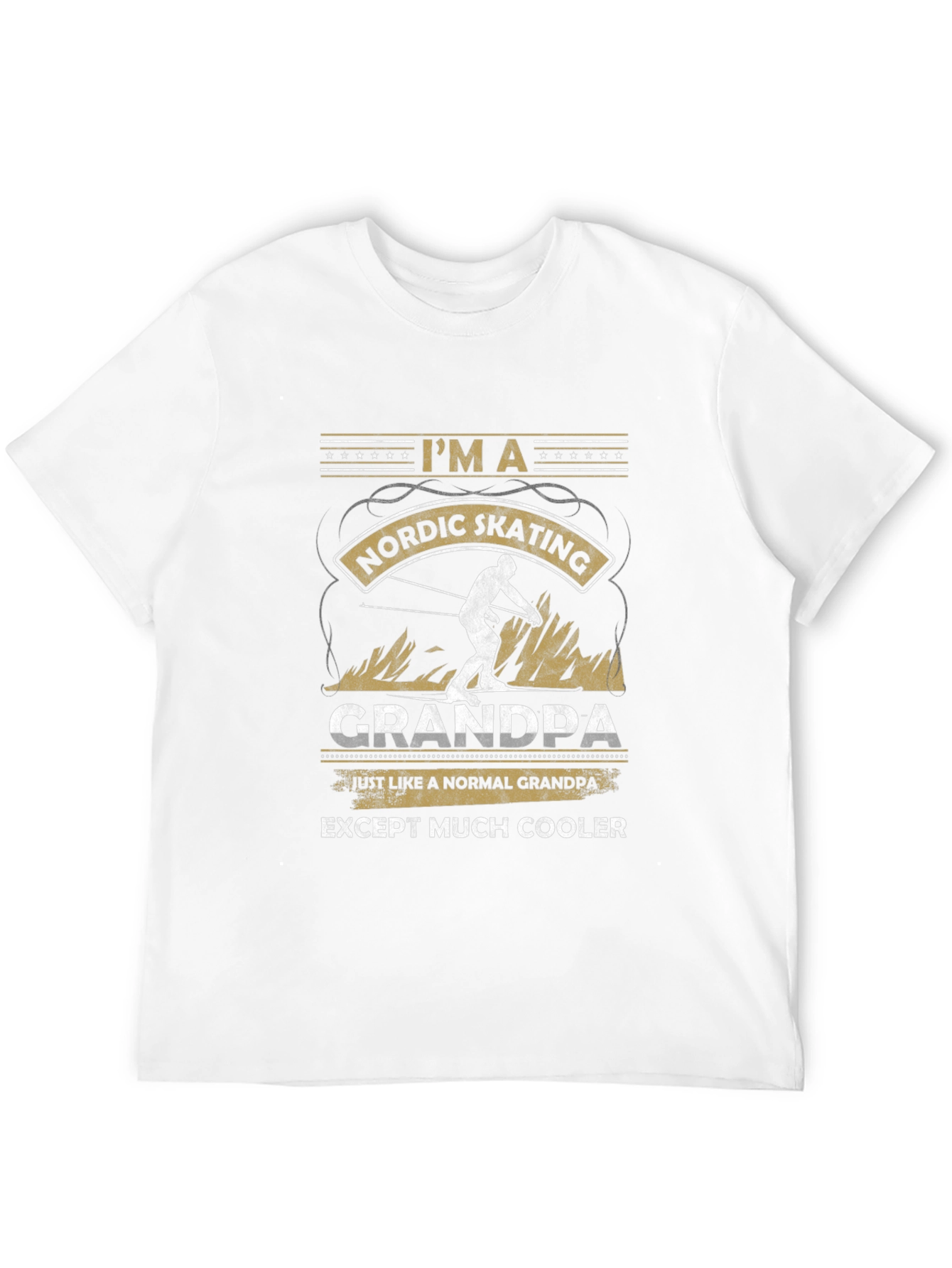 Nordic Skating Grandpa T-Shirt: Cool Grandfather Gift