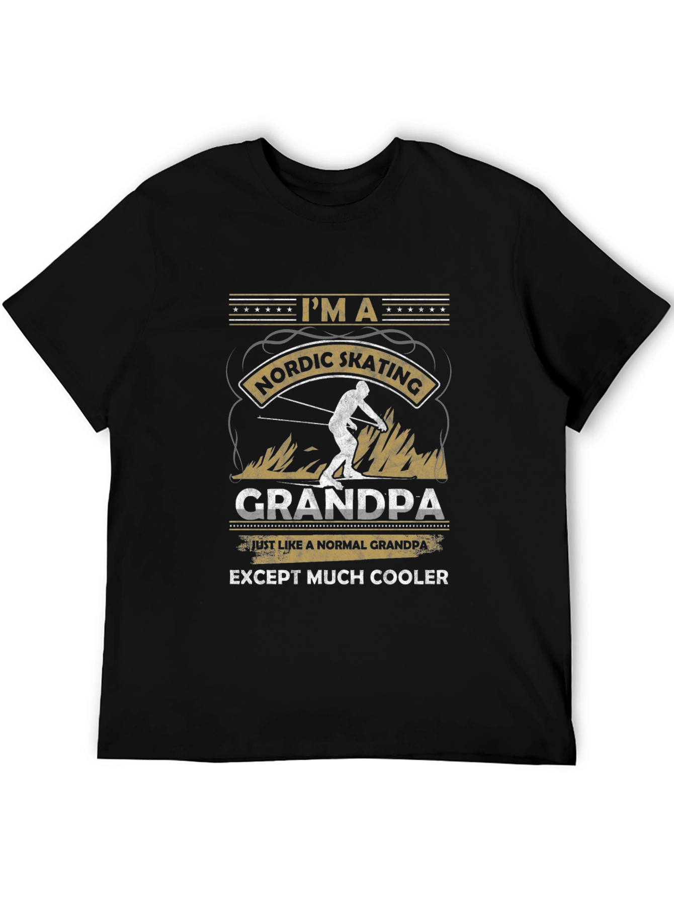 Nordic Skating Grandpa T-Shirt: Cool Grandfather Gift