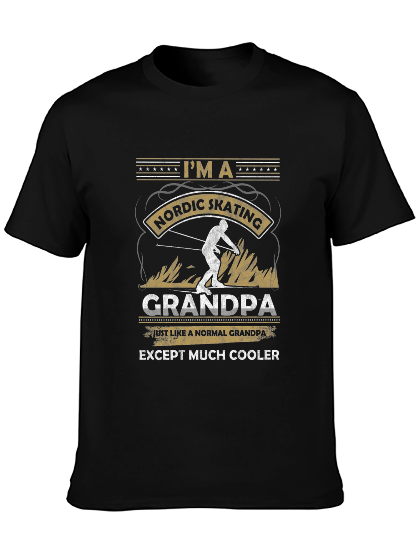 Nordic Skating Grandpa T-Shirt: Cool Grandfather Gift