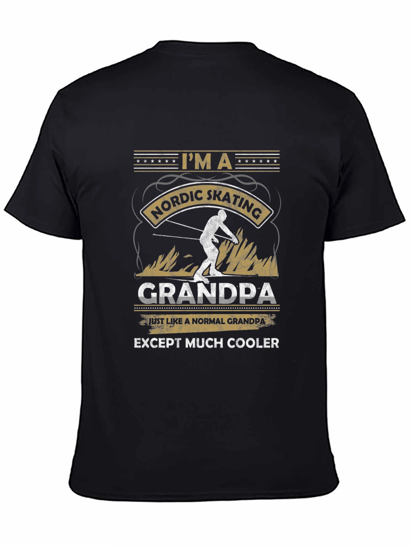 Nordic Skating Grandpa T-Shirt: Cool Grandfather Gift