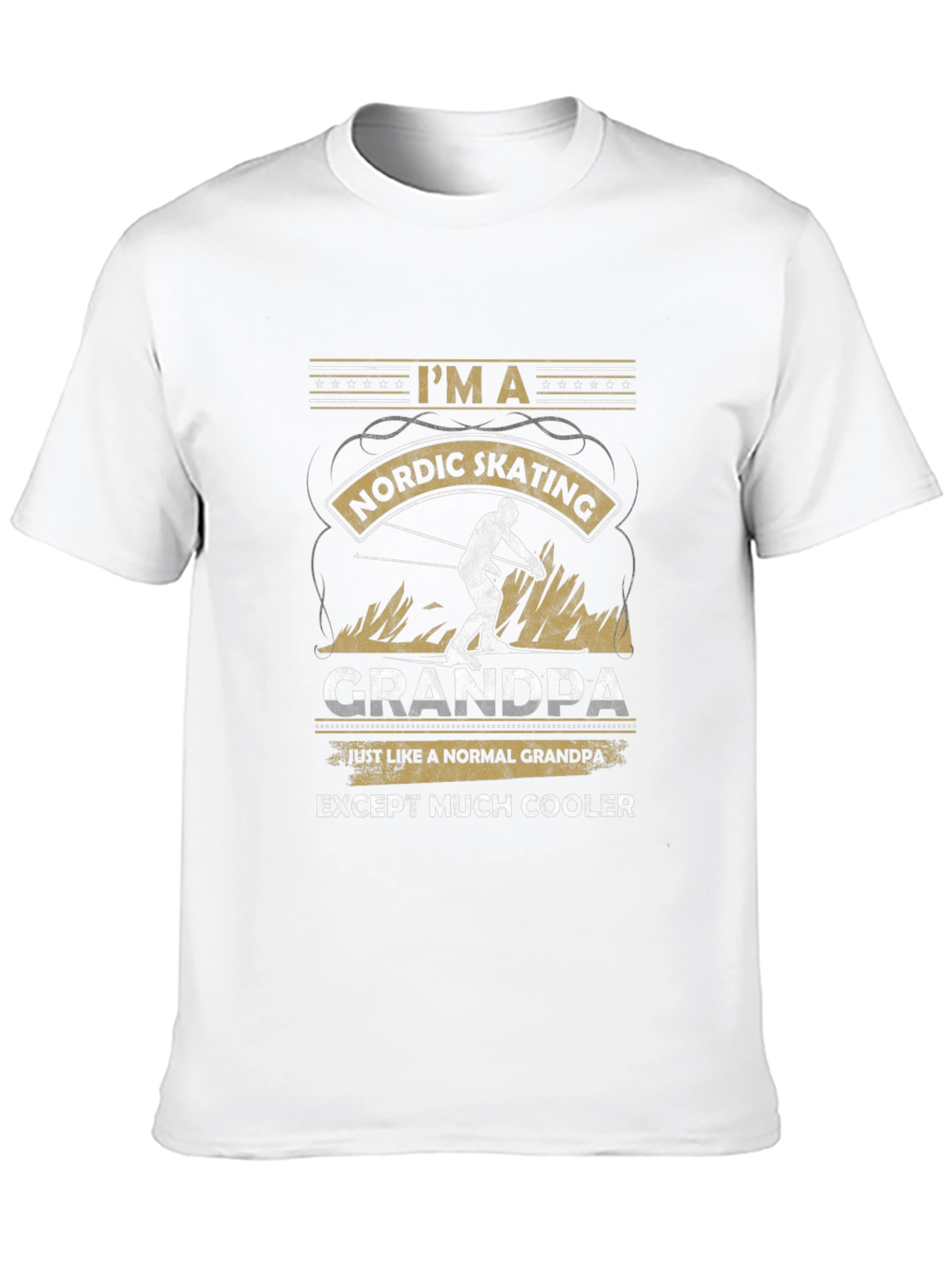Nordic Skating Grandpa T-Shirt: Cool Grandfather Gift