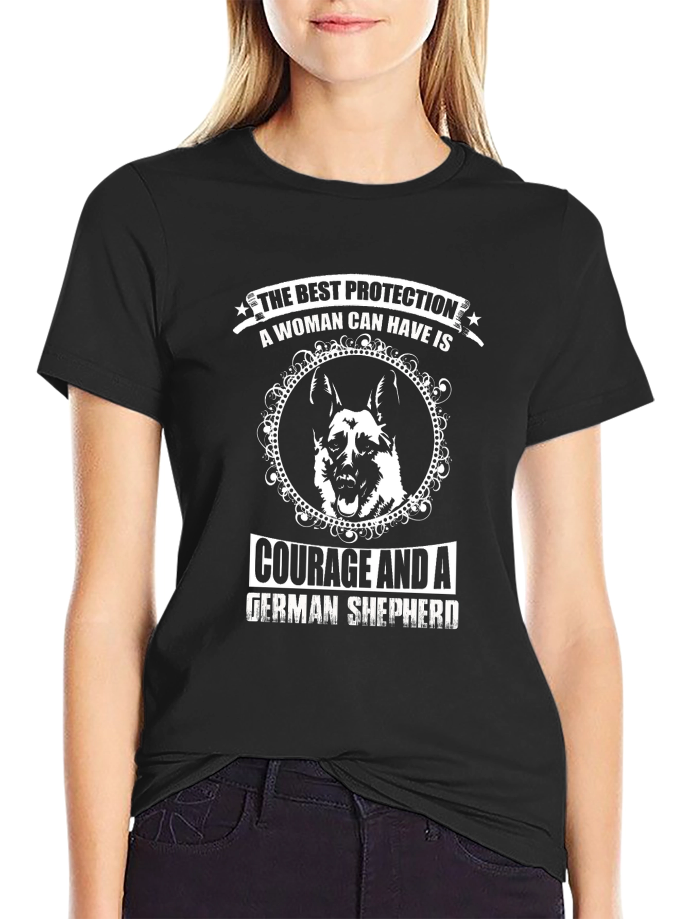 Courage German Shepherd Womans Best Protection T-Shirt