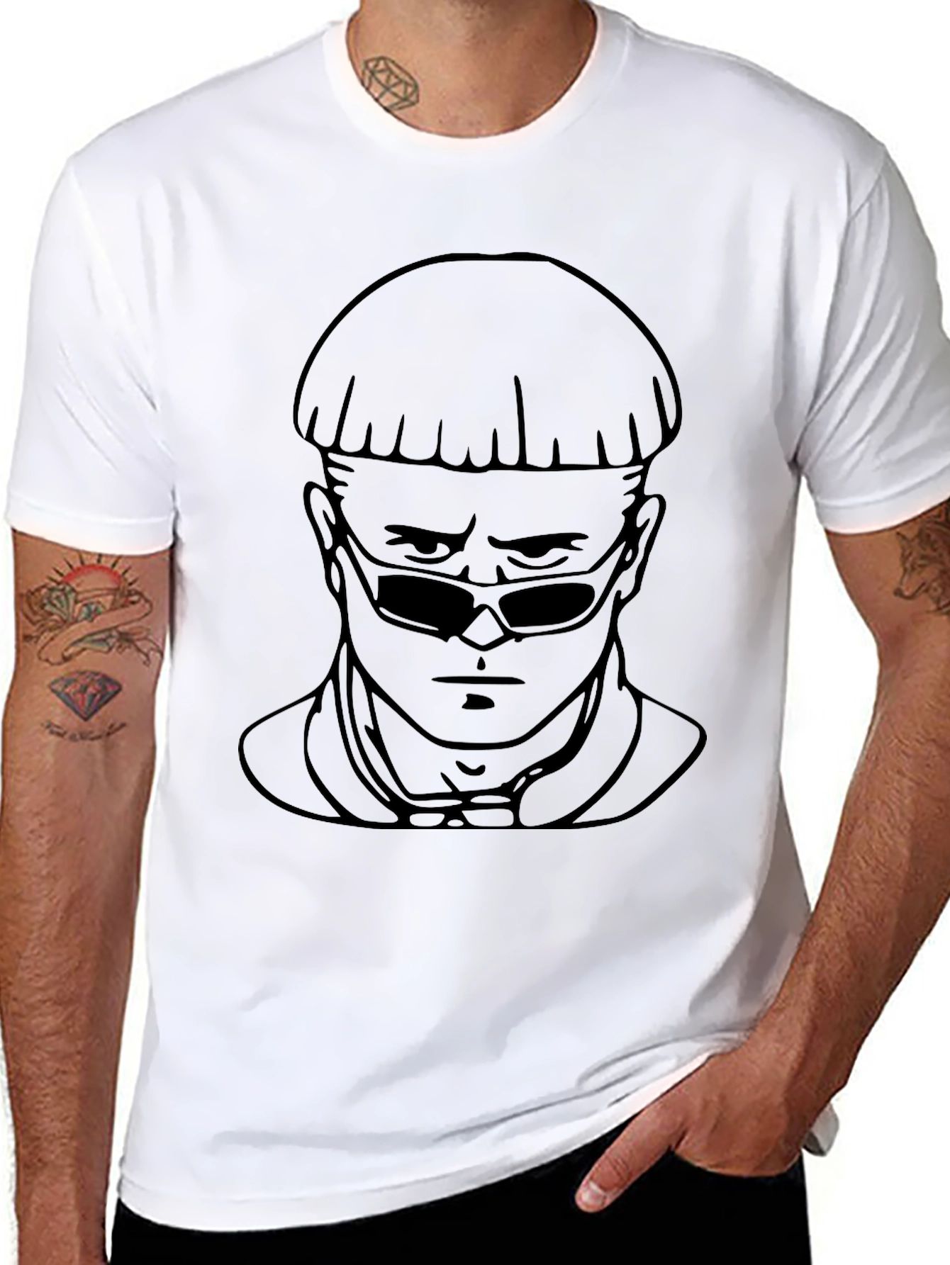 Cool Character Black Graphic Tee