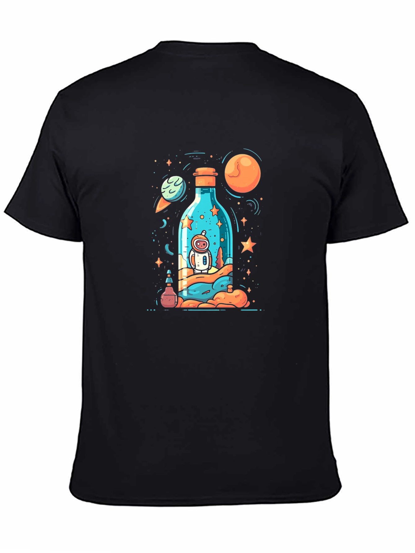 Cosmic Astronaut Graphic Black T-Shirt