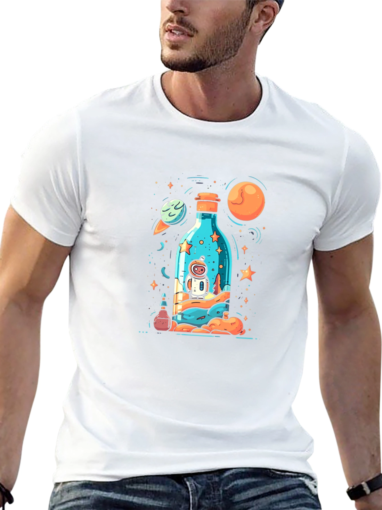 Cosmic Astronaut Graphic Black T-Shirt