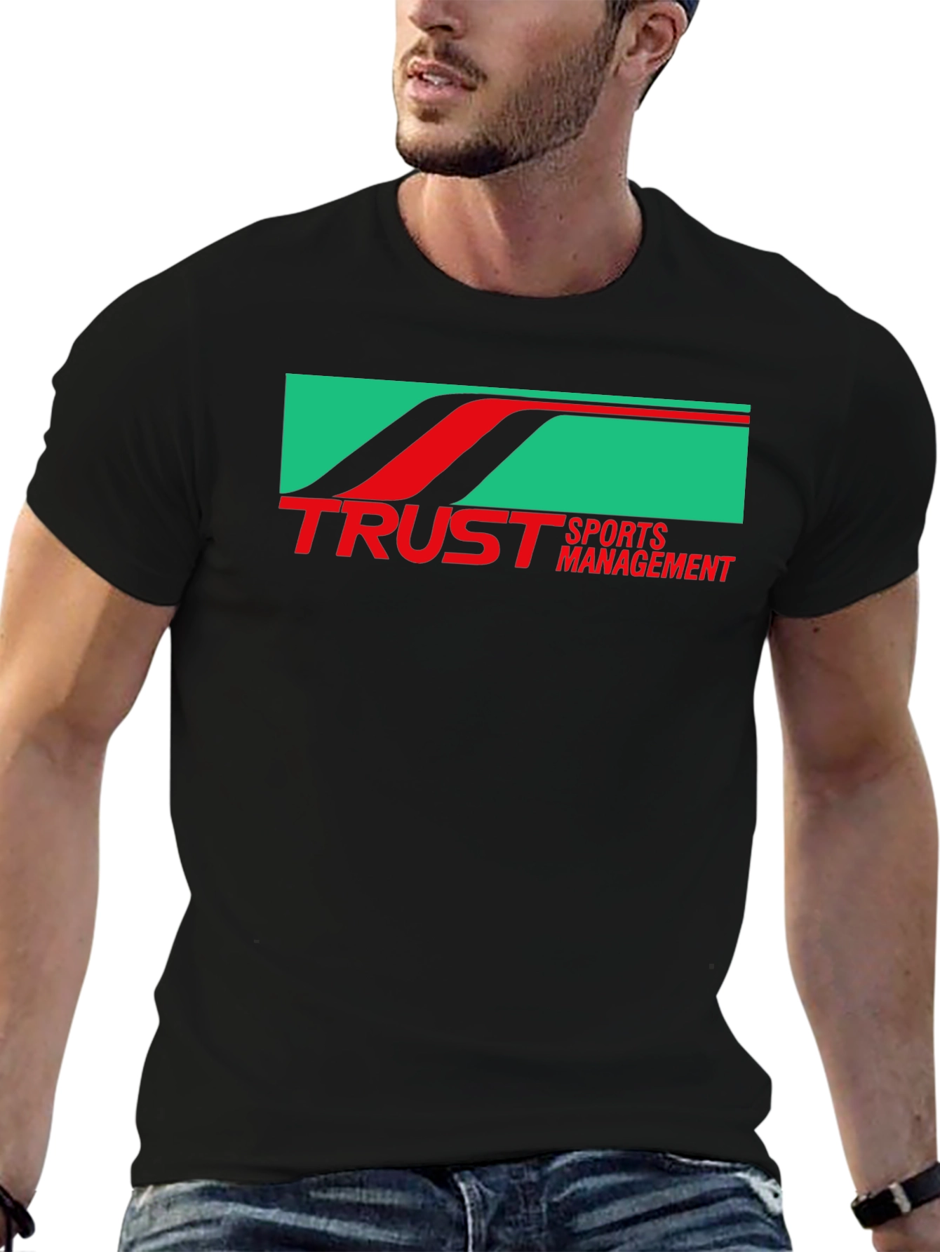 Trust Sports Management Black Graphic Tee