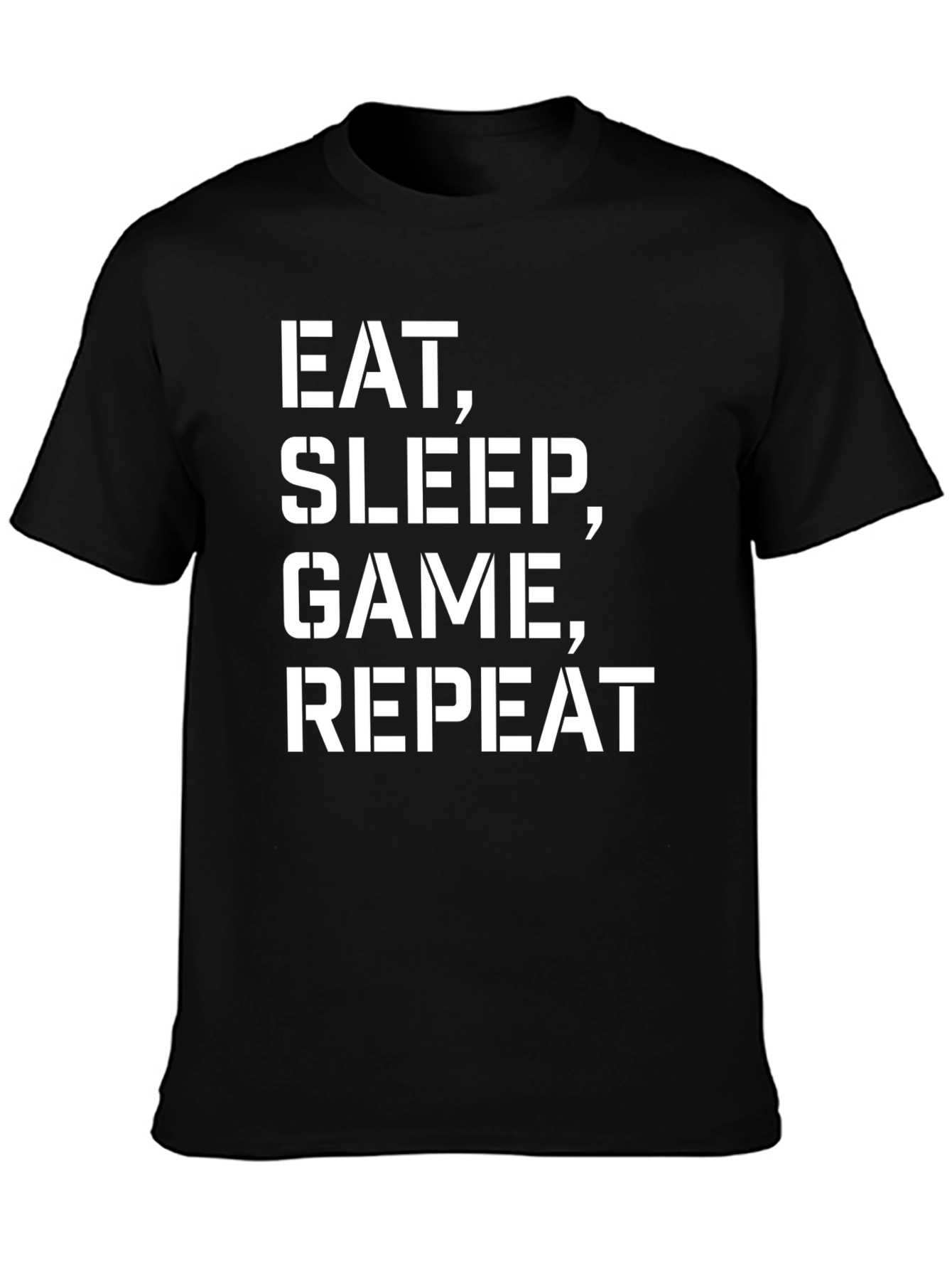 Eat Sleep Game Repeat Graphic Tee - Black