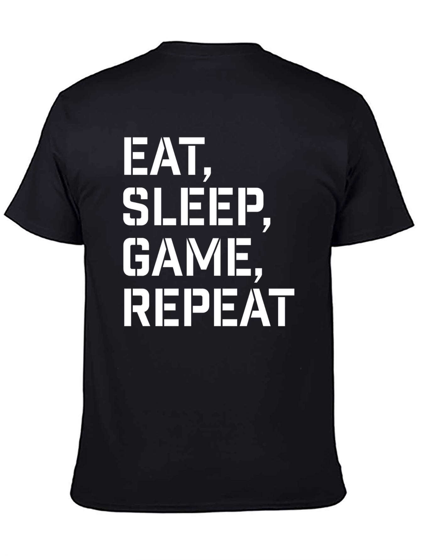 Eat Sleep Game Repeat Graphic Tee - Black