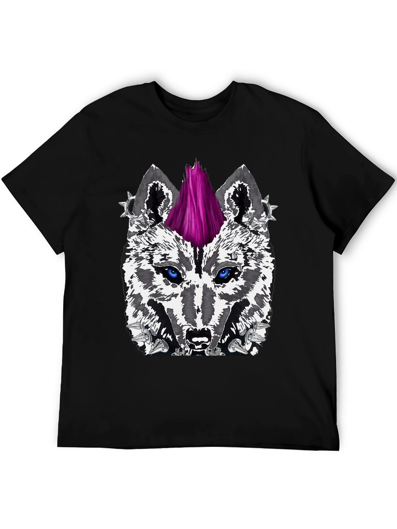 Wolf Punk Graphic T-Shirt - Edgy Streetwear