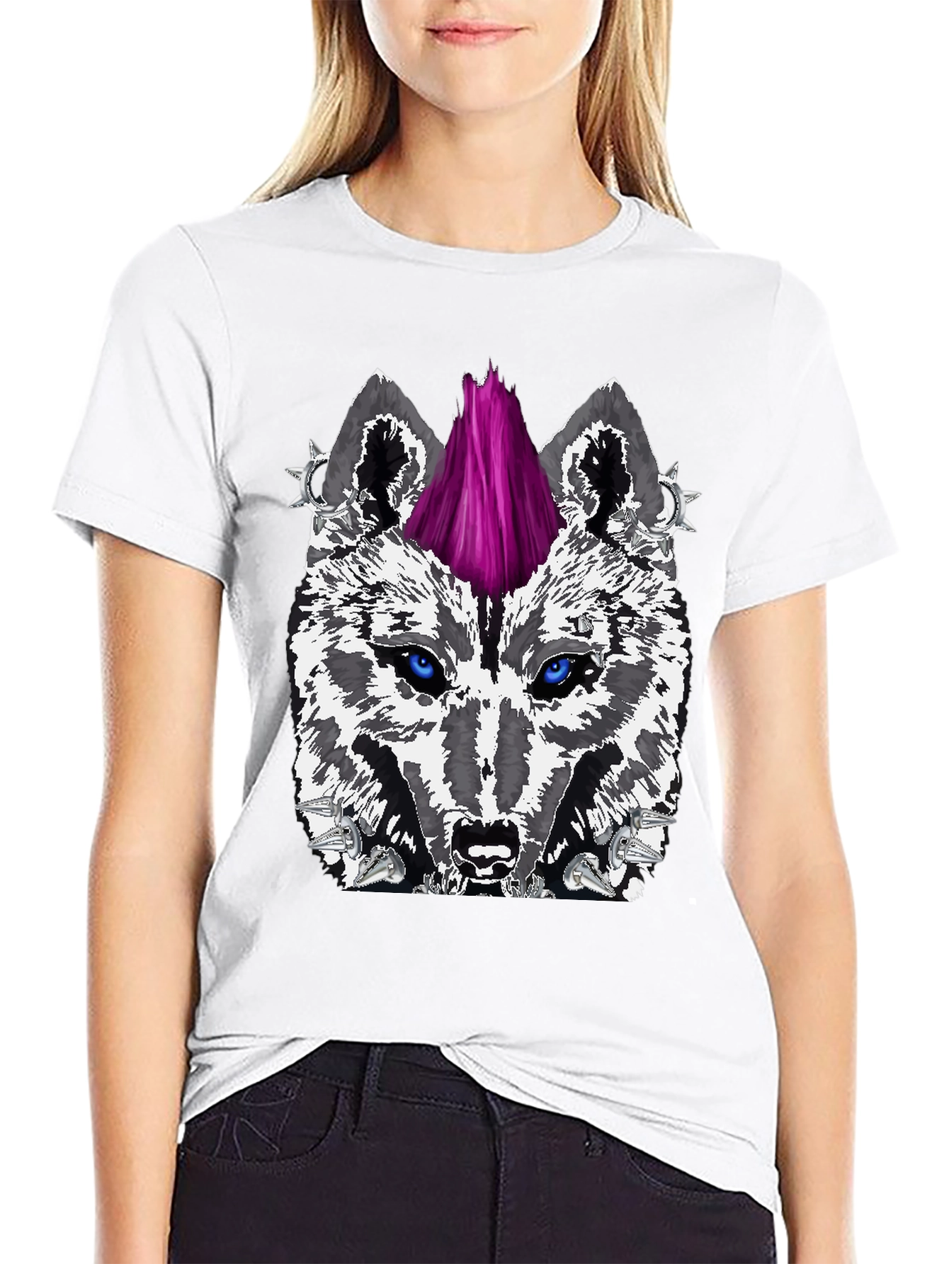 Wolf Punk Graphic T-Shirt - Edgy Streetwear