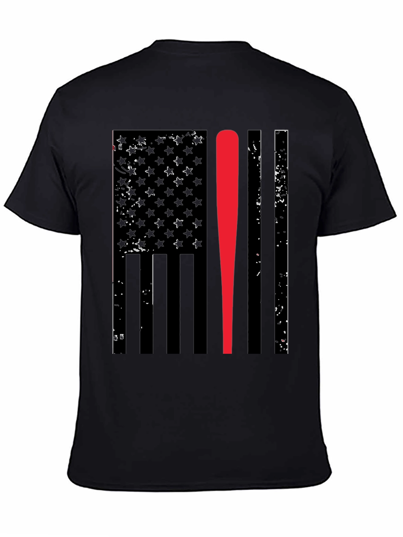 Baseball Bat American Flag Graphic Tee