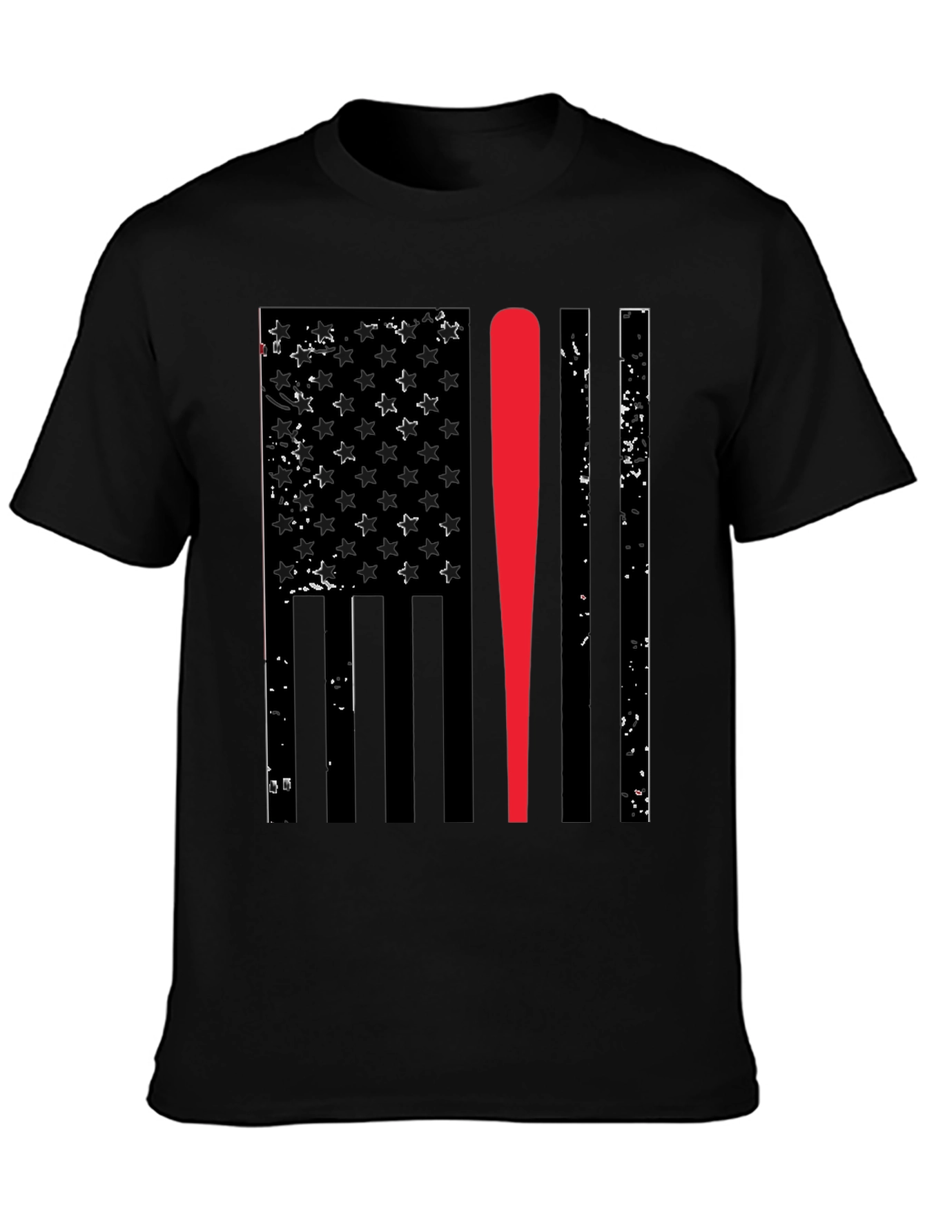 Baseball Bat American Flag Graphic Tee