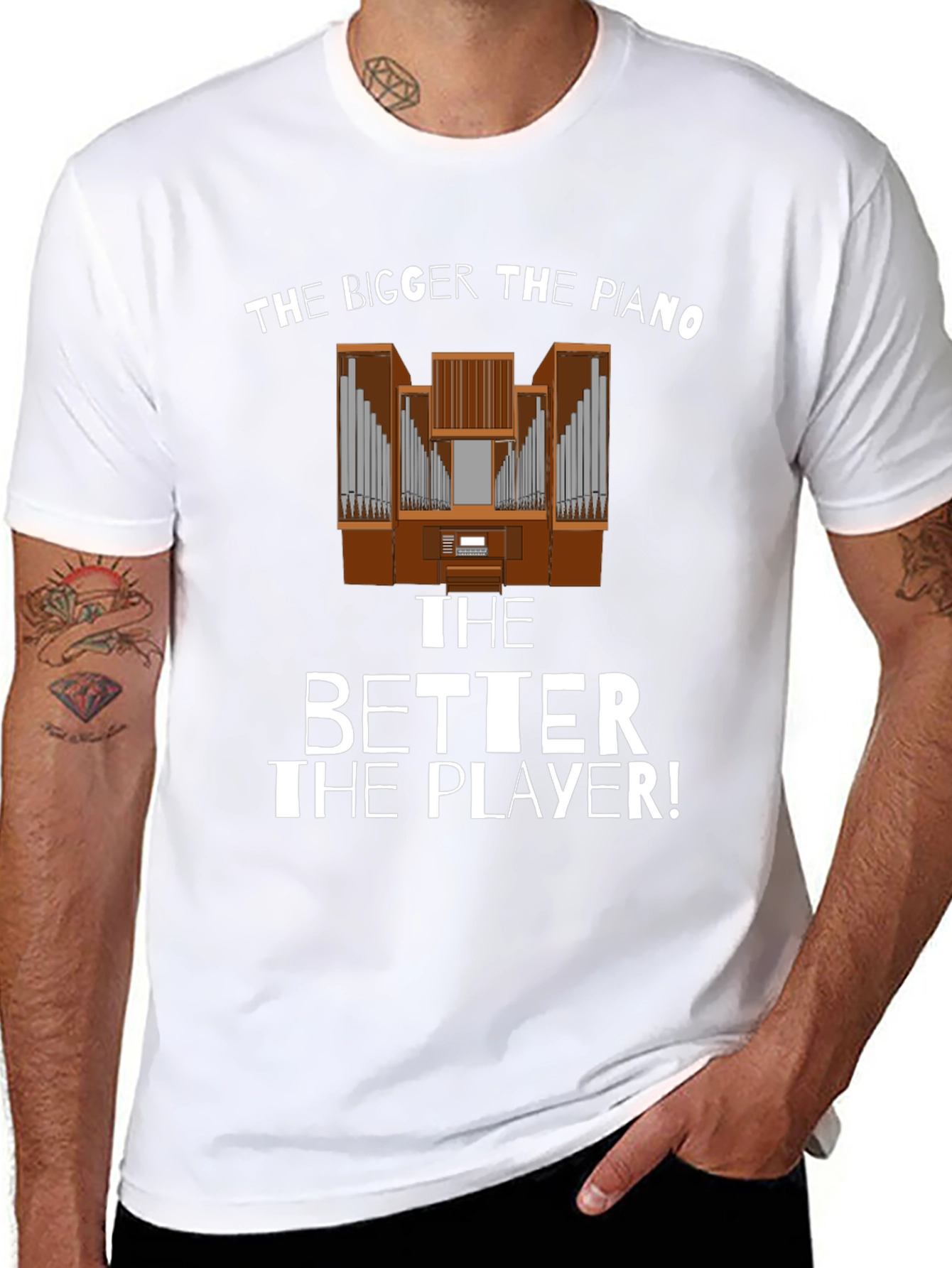 Funny Bigger Piano Better Player Black T-Shirt