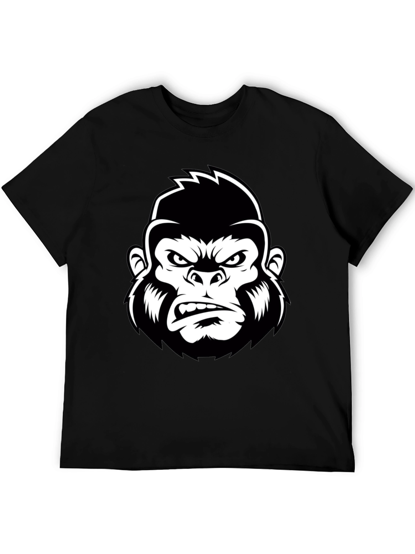 Mens Black Gorilla Graphic Tee