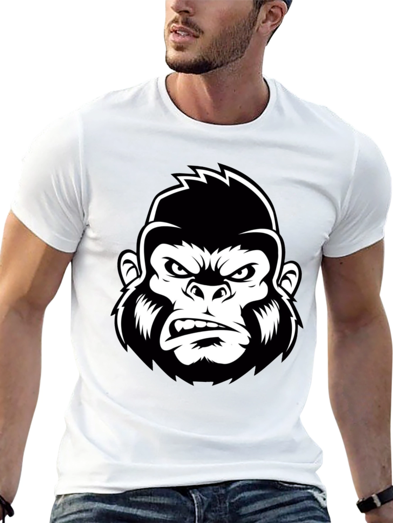 Mens Black Gorilla Graphic Tee