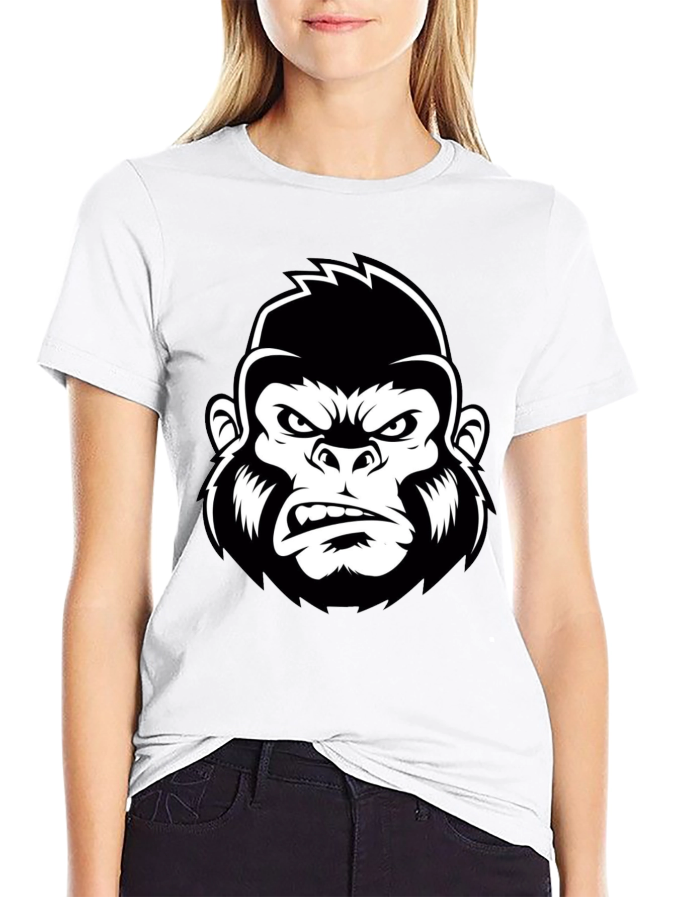 Mens Black Gorilla Graphic Tee