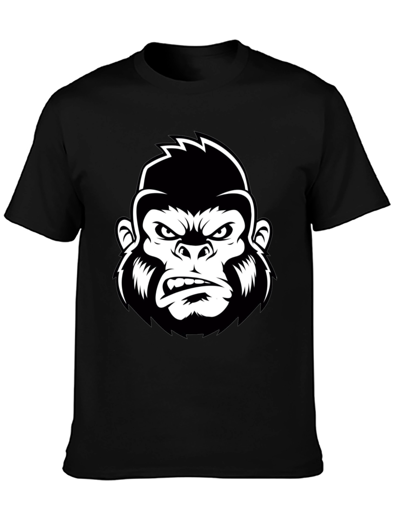 Mens Black Gorilla Graphic Tee