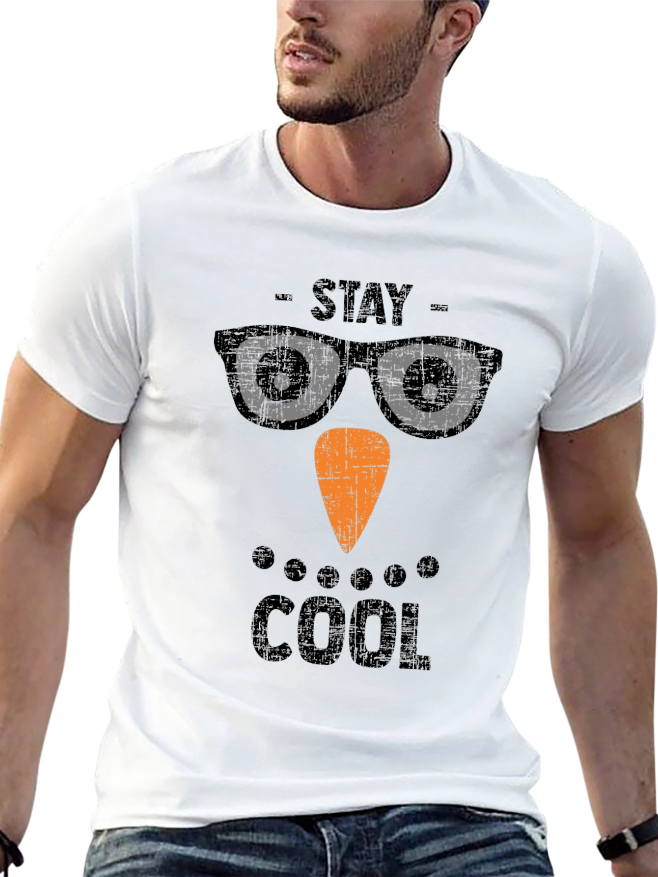 Stay Cool Snowman T-Shirt - Holiday Graphic Tee