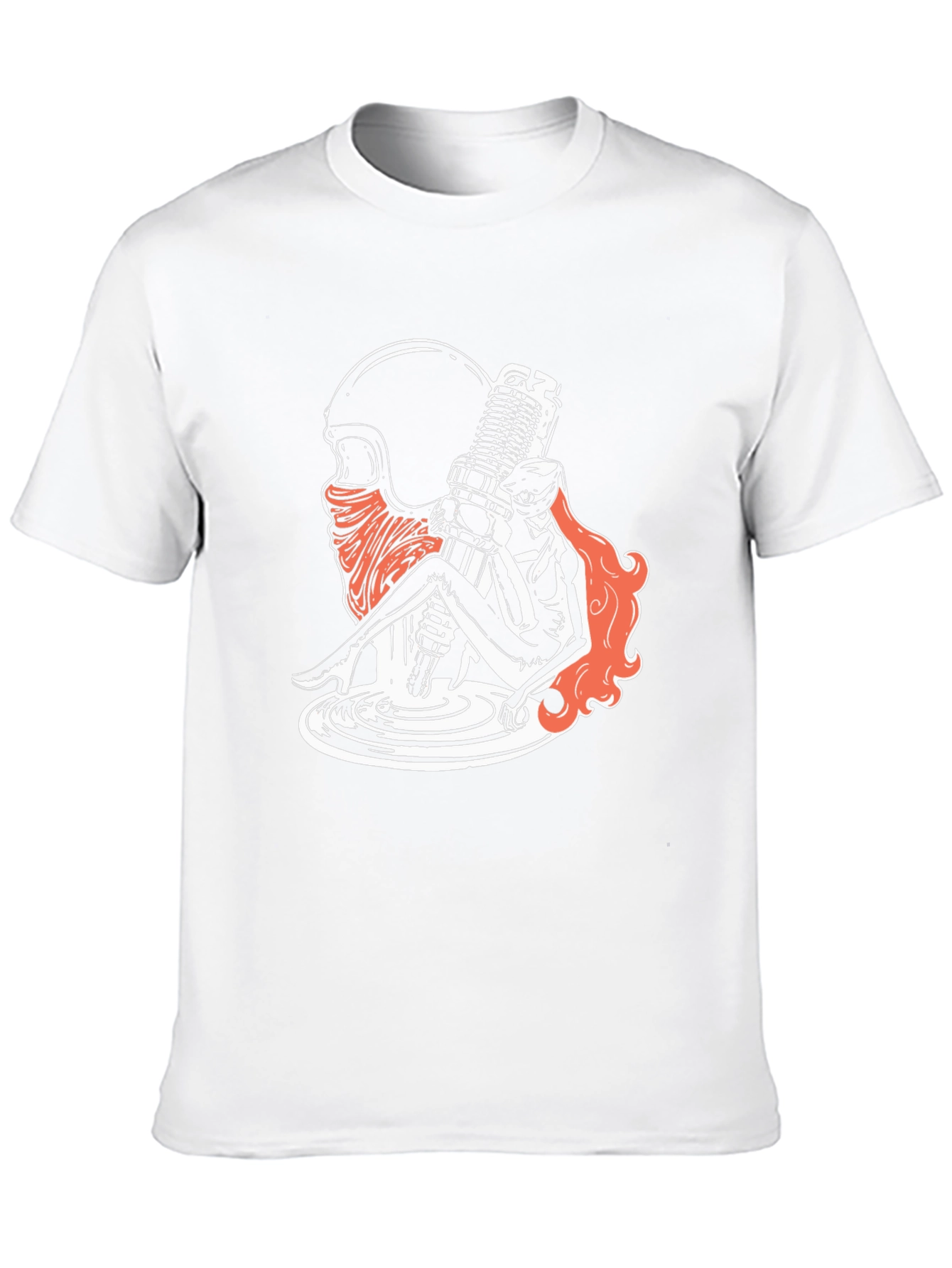 Motorcycle Spark Plug Girl Graphic Tee - Black