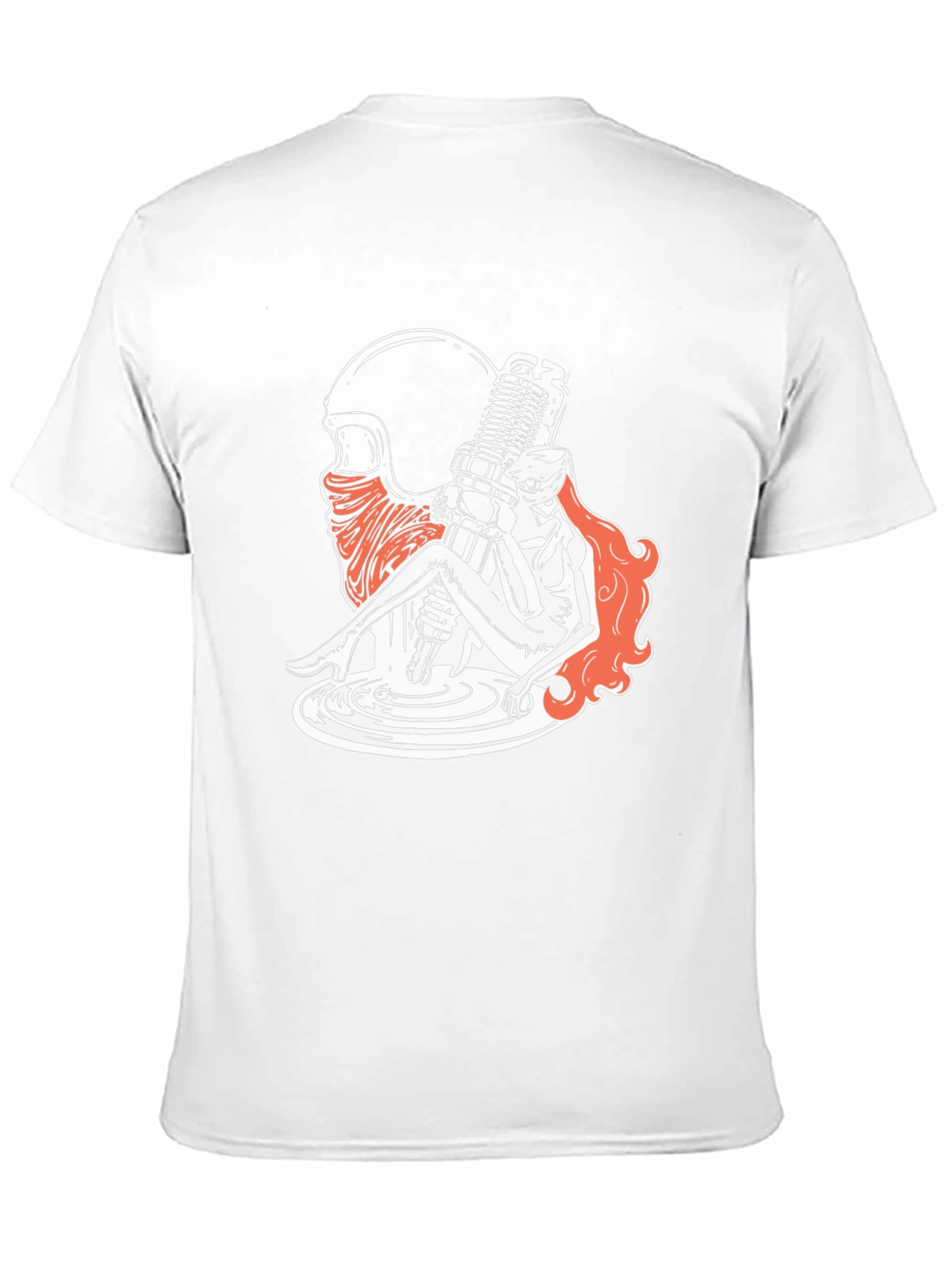 Motorcycle Spark Plug Girl Graphic Tee - Black