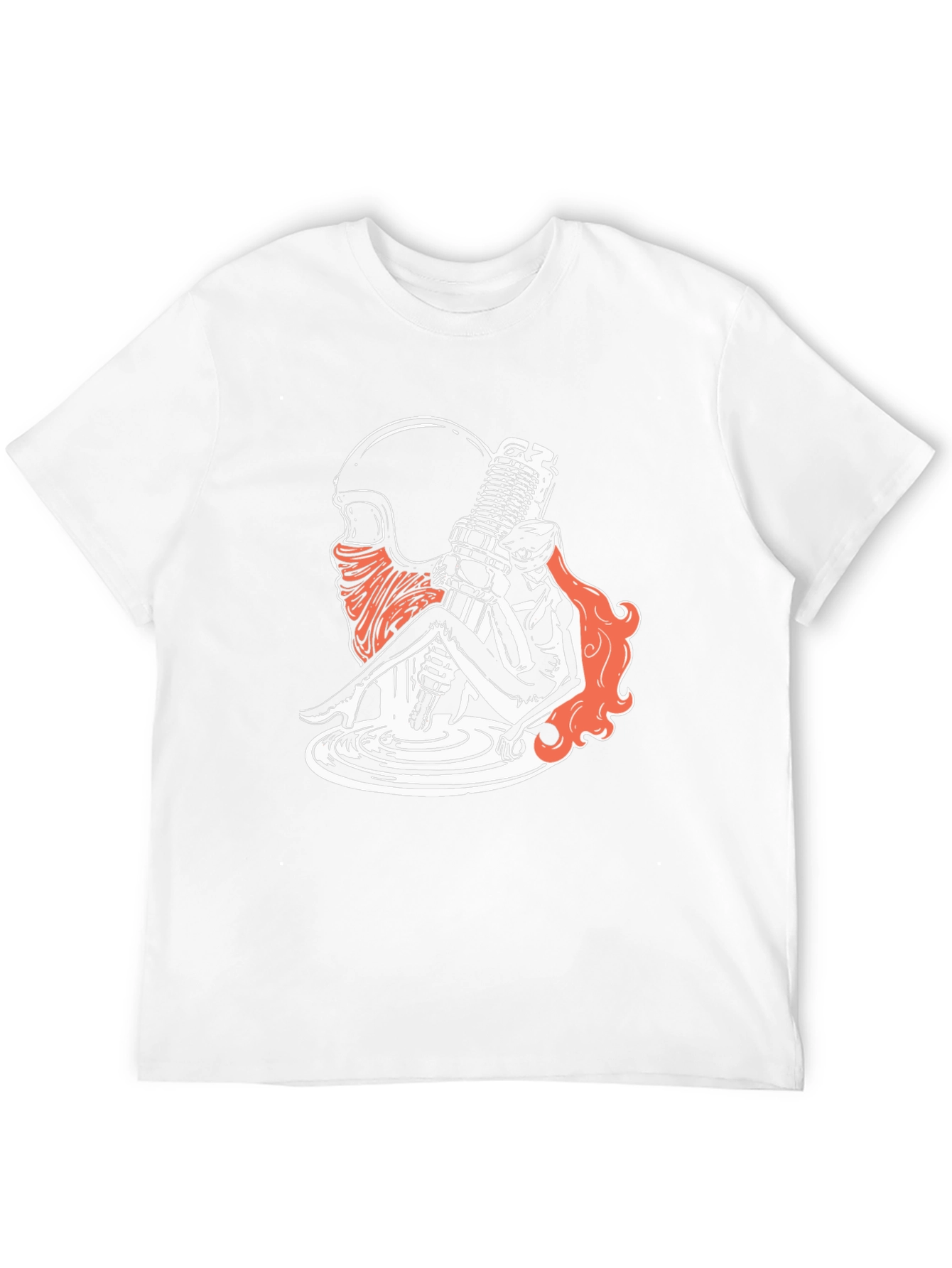 Motorcycle Spark Plug Girl Graphic Tee - Black