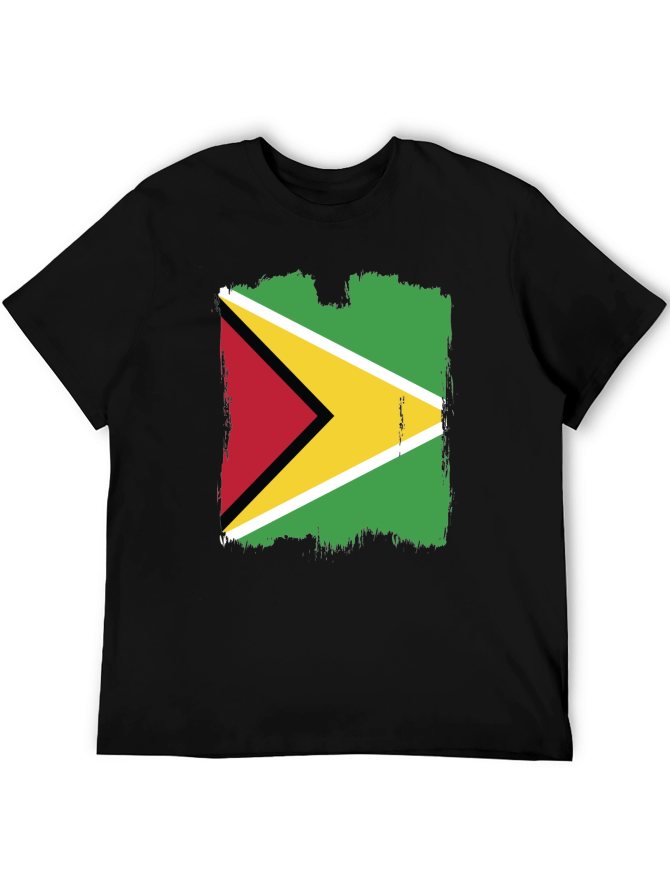 Guyana Flag Graphic Tee - Black