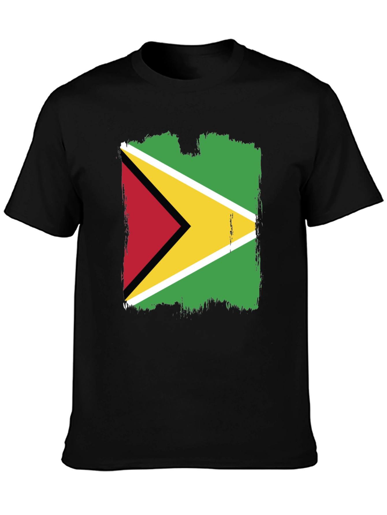 Guyana Flag Graphic Tee - Black