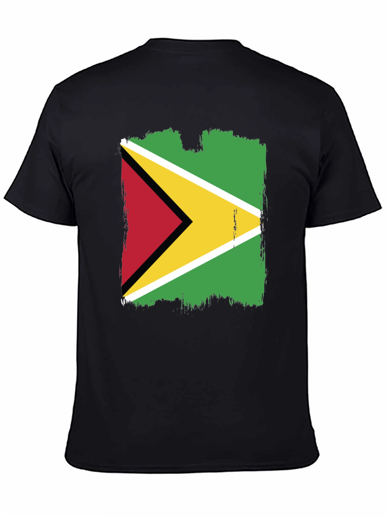 Guyana Flag Graphic Tee - Black