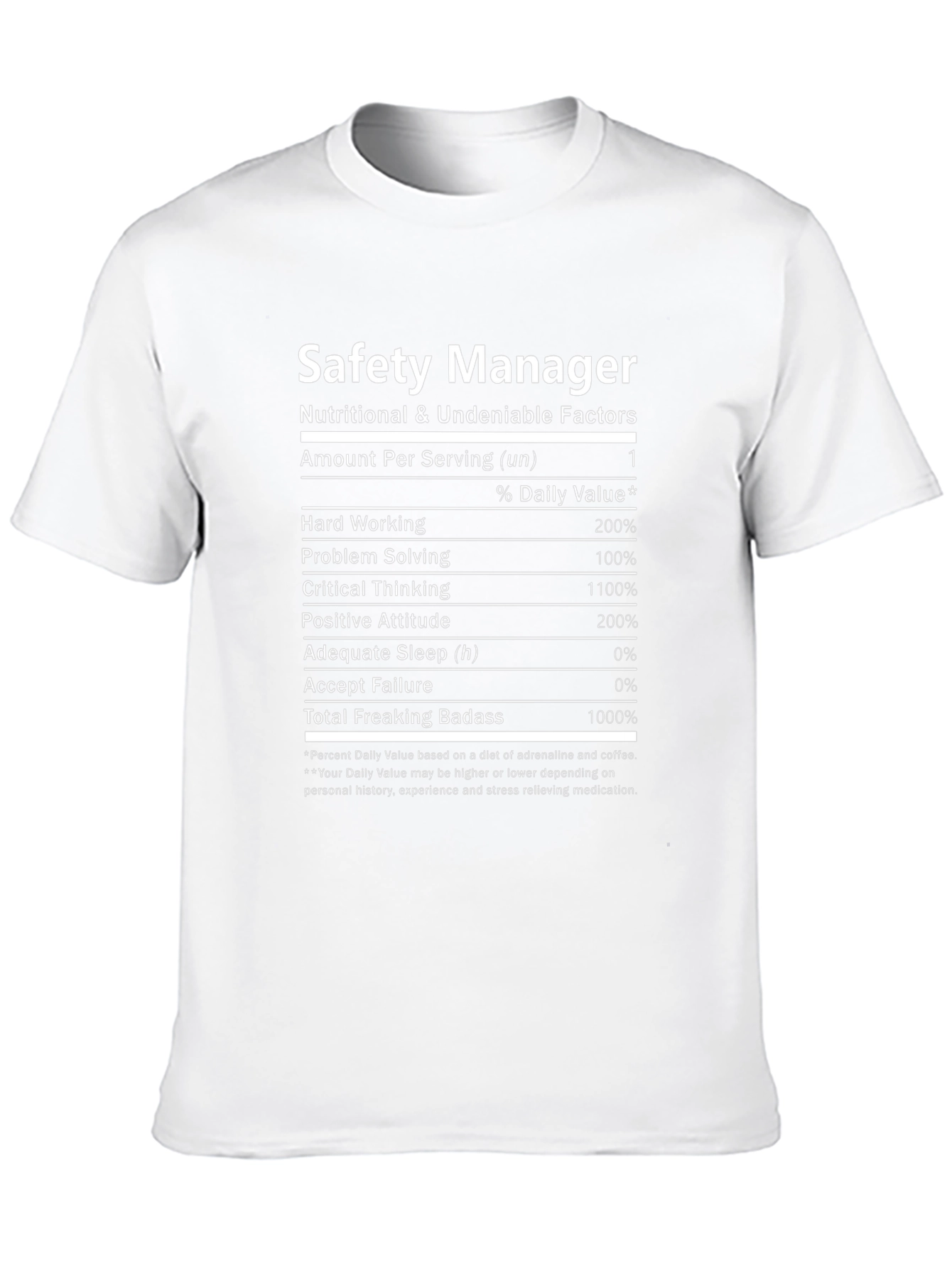 Safety Manager Nutritional Facts T-Shirt
